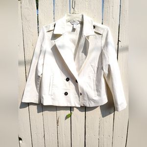 Cream White House Black Market double-breasted blazer